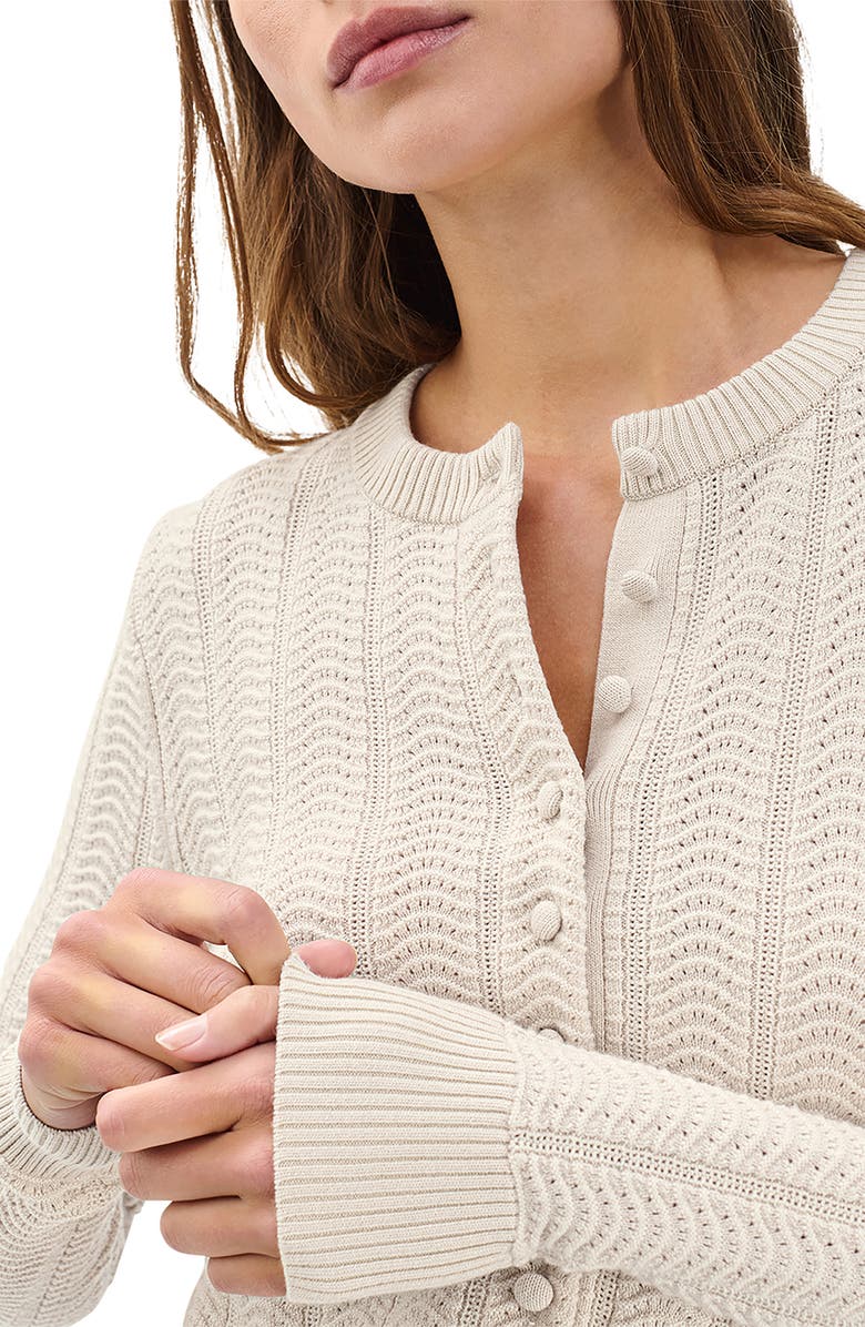 rag & bone Francesca Wool Blend Cardigan, Alternate, color, Oatmeal