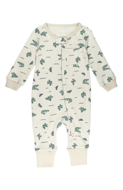 Print Organic Cotton Zip Romper (Baby)