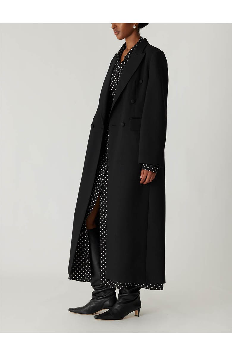 Rebecca Taylor Refined Suiting Crombie Coat, Alternate, color, Black