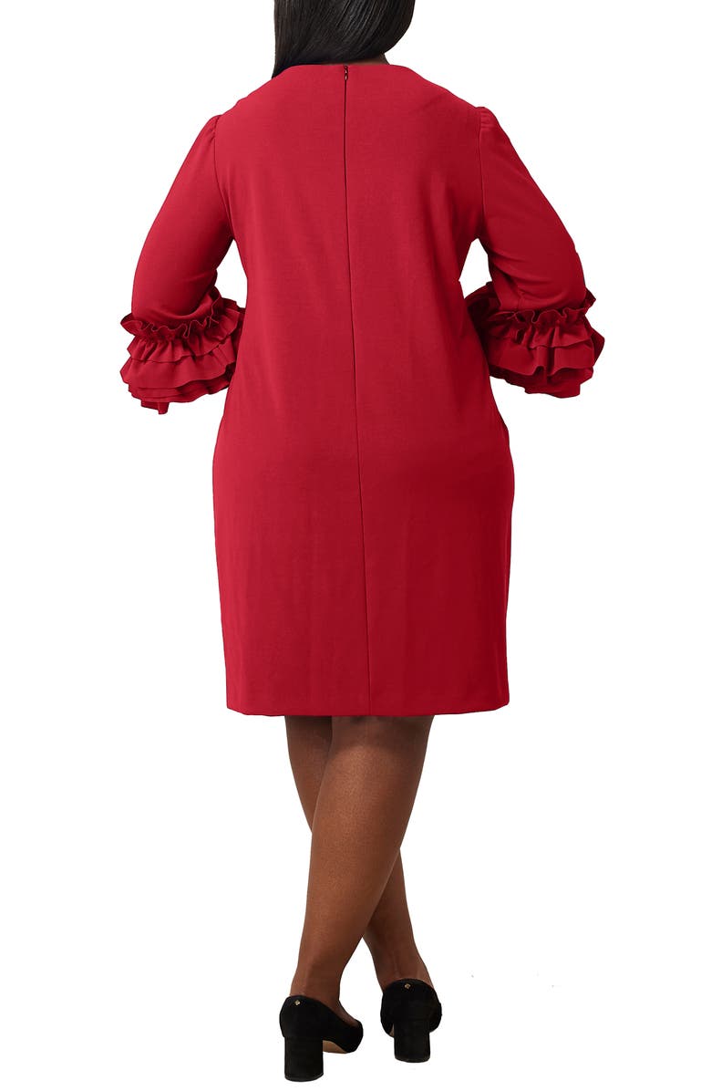 Marée Pour Toi Ruffle Sleeve Sheath Dress, Alternate, color, Rose