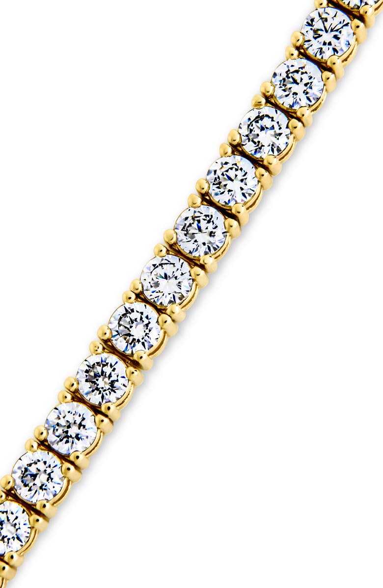 Sterling Forever Aderyn Cubic Zirconia Tennis Bracelet, Alternate, color, Gold