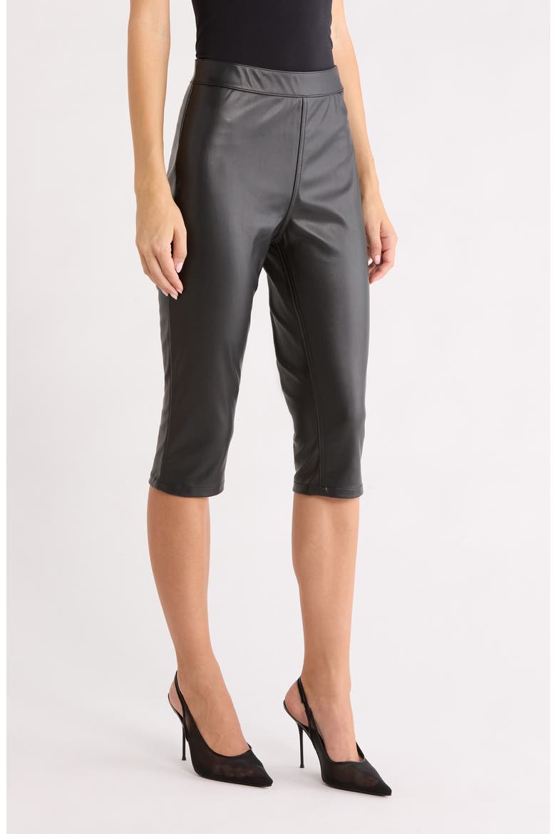 Calla Faux Leather Capri Pants, Alternate, color, NOIR