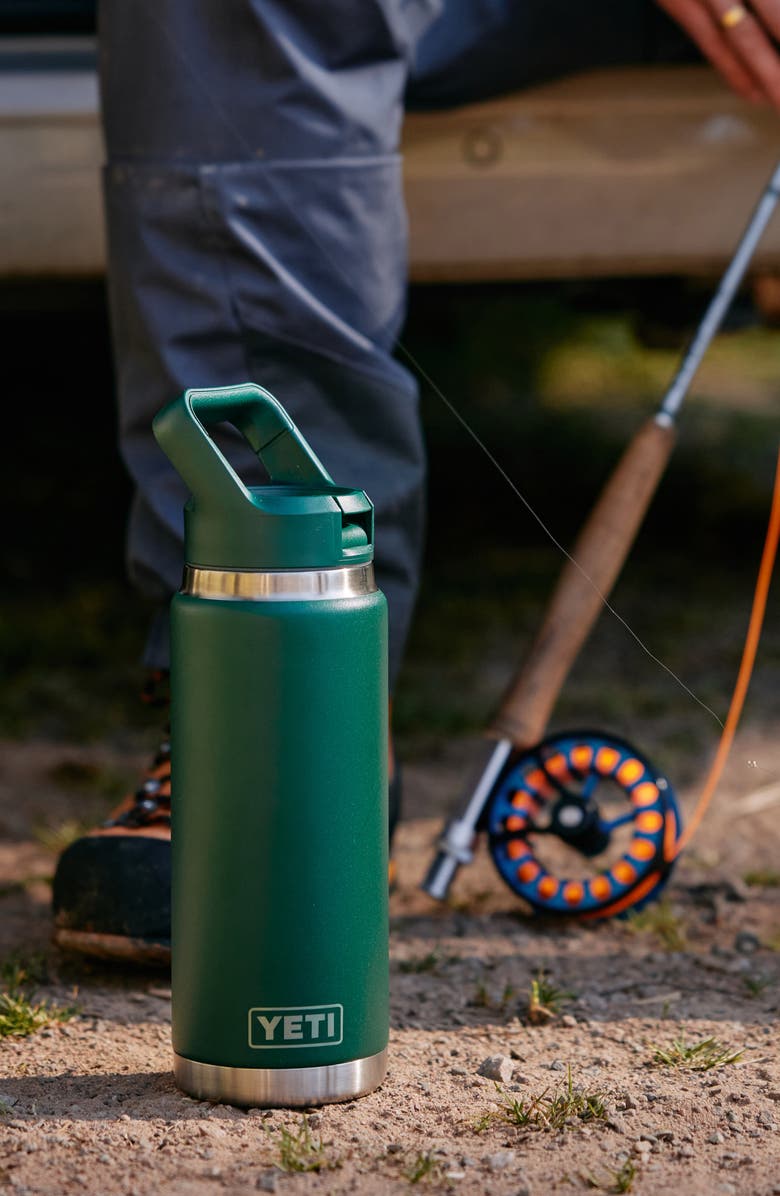 YETI Rambler 26-Ounce Straw Bottle, Alternate, color, Black Forest Green