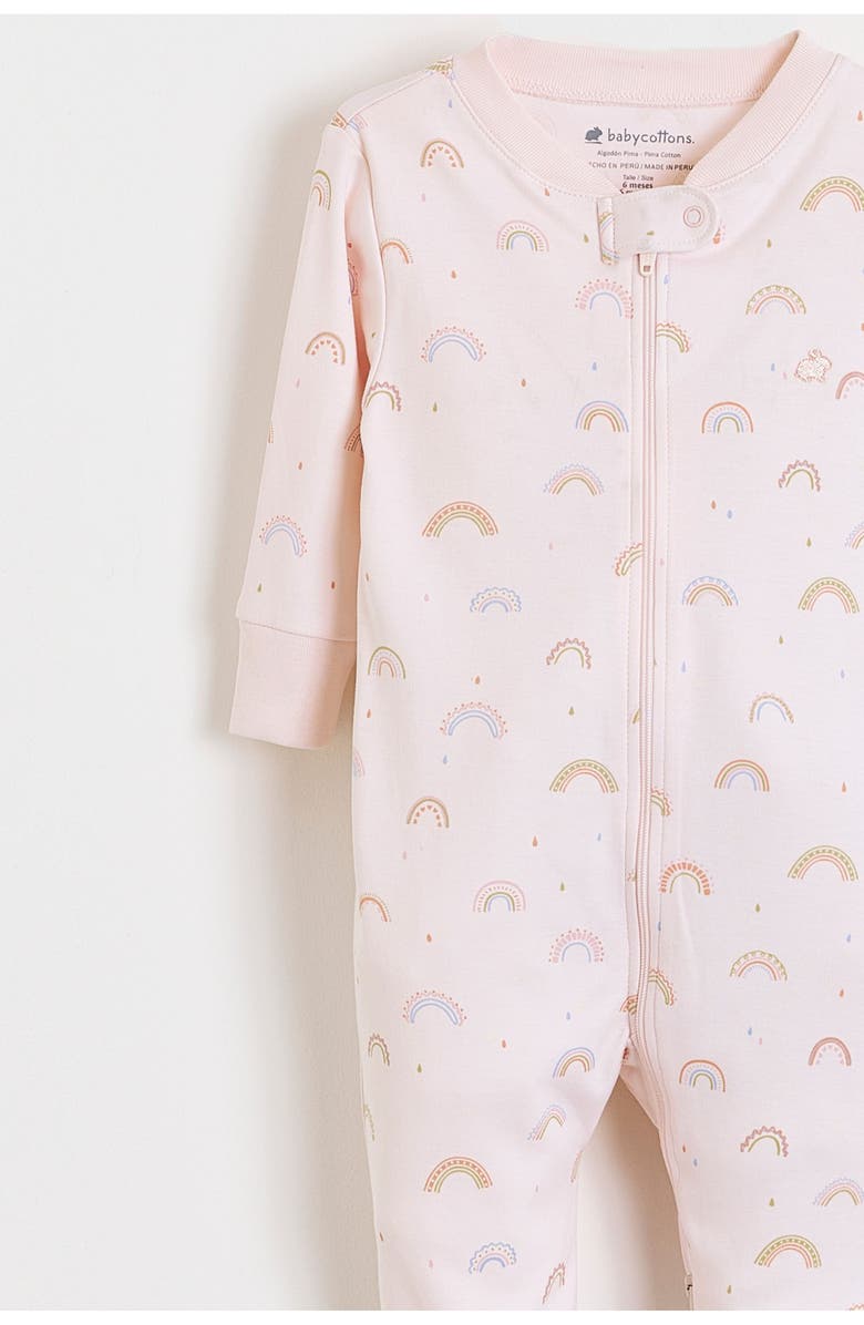 Babycottons Whimsy Zip Footed Pajama for Infant, Alternate, color, Pink