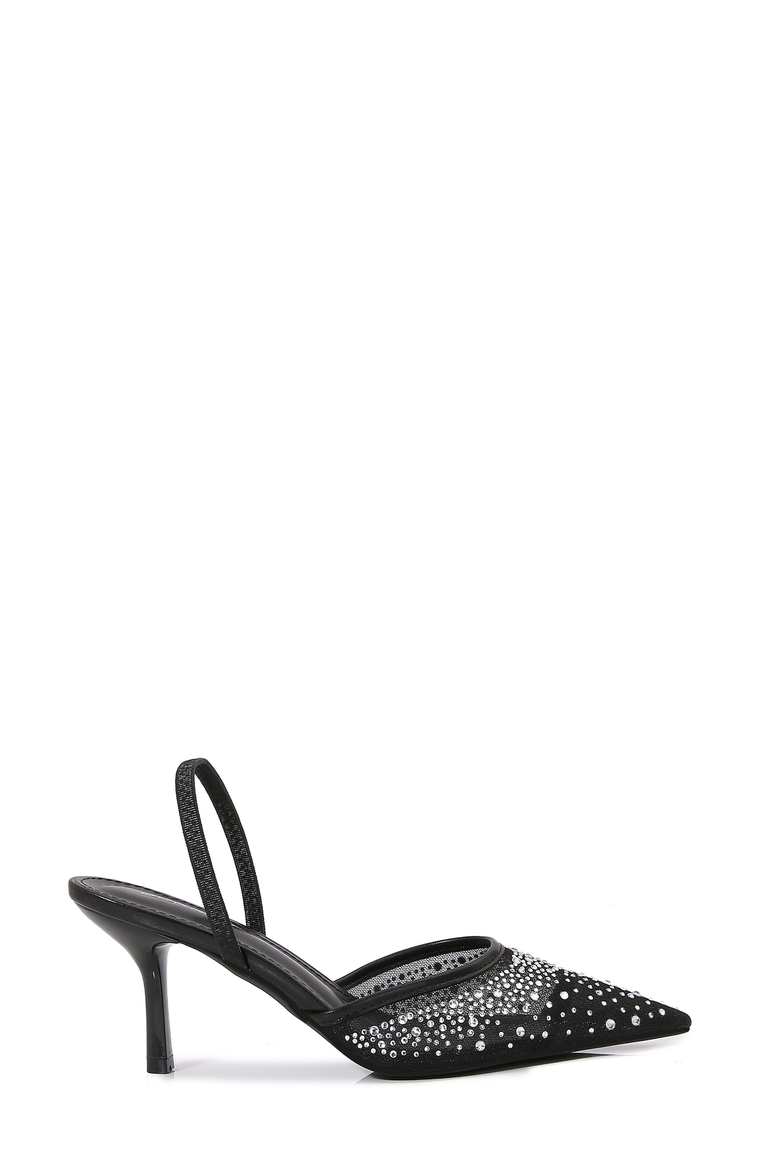 Cara Rhinestone Mesh Pump, Alternate, color, BLACK