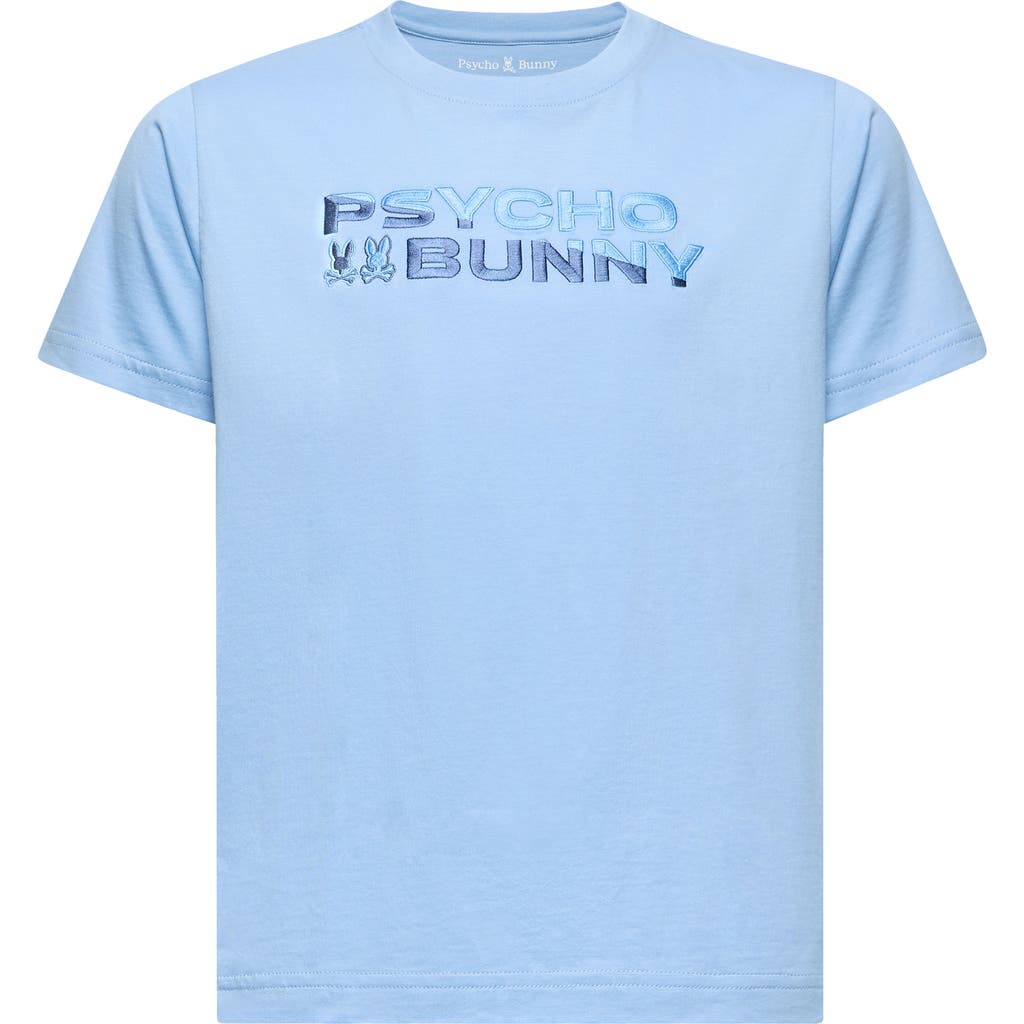 Psycho Bunny Kids' Berni Embroidered Cotton Graphic T-shirt In Serenity