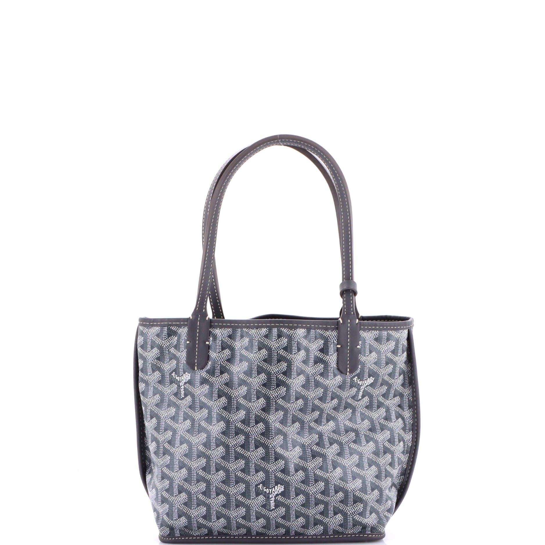 Pre-Owned Goyard Anjou Reversible Tote Coated Canvas Mini, Alternate, color, Gray