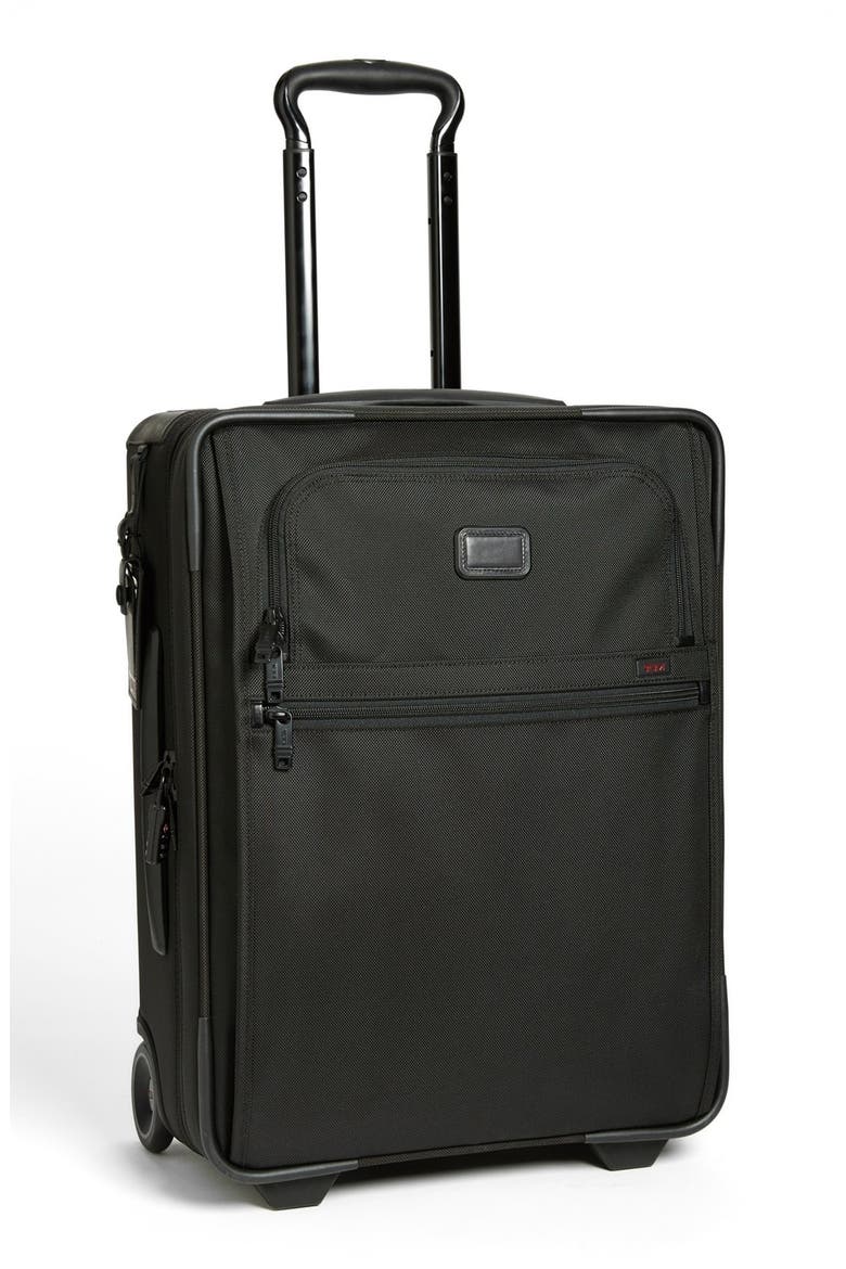 'Alpha 2' Frequent Traveller Expandable Wheeled Packing Case, Main, color, BLACK