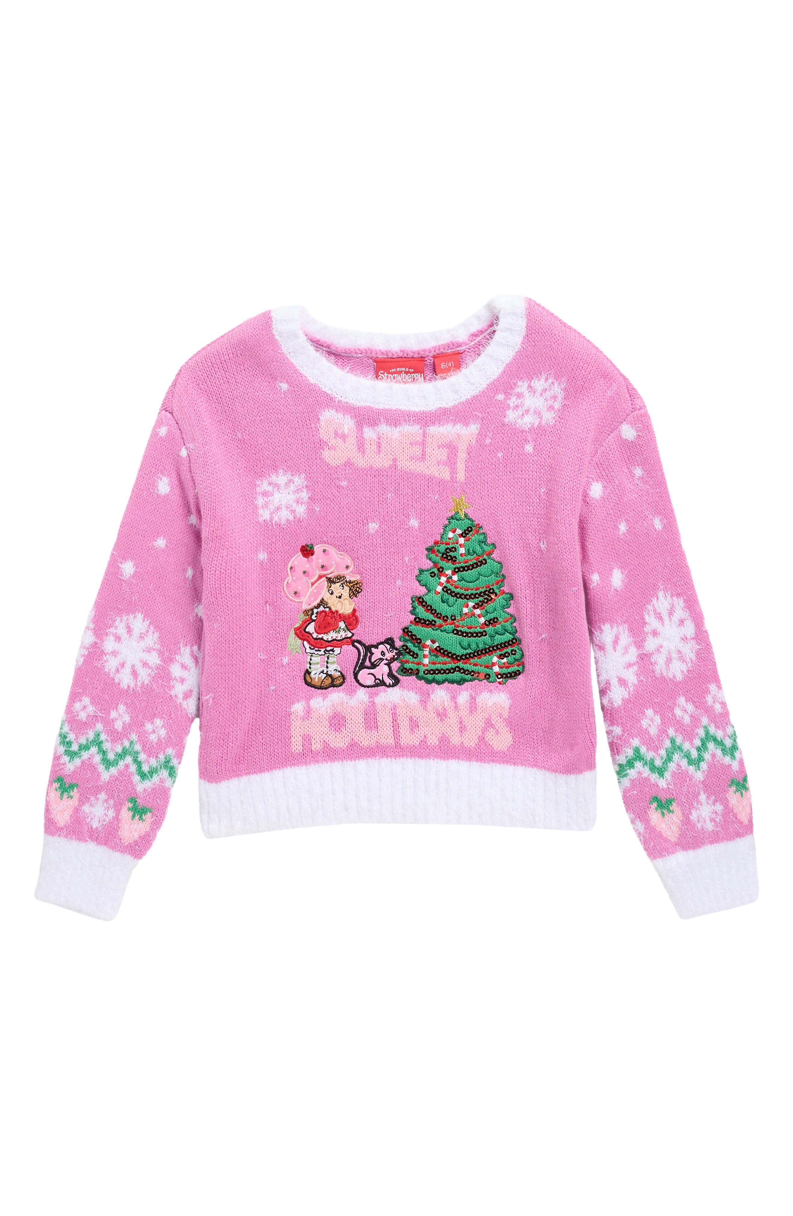MARGAUX AND LEXI Kids' Strawberry Shortcake Holiday Sweater