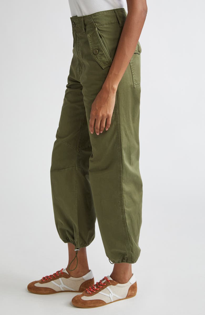 Veronica Beard Mandy Cotton Parachute Pants, Alternate, color, Army