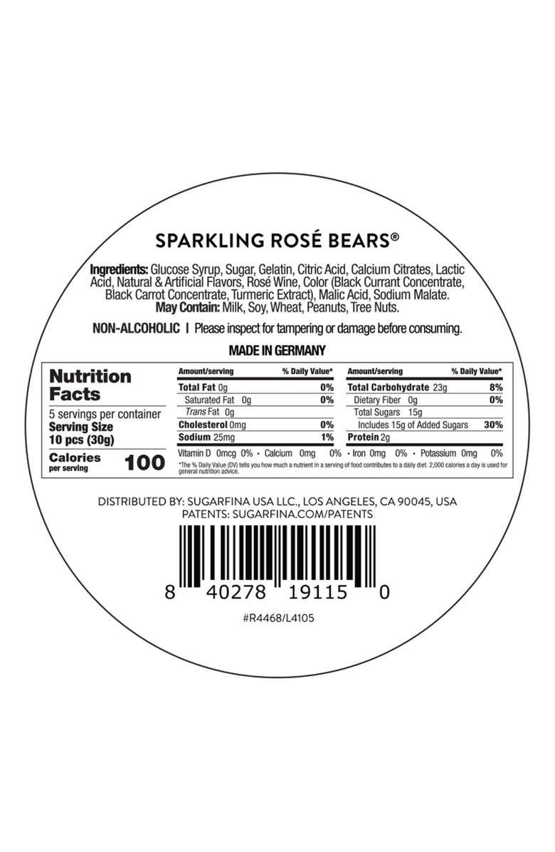 sugarfina La Vie en Rose Sparkling Rosé Gummy Bear Celebration Bottle, Alternate, color, Pink