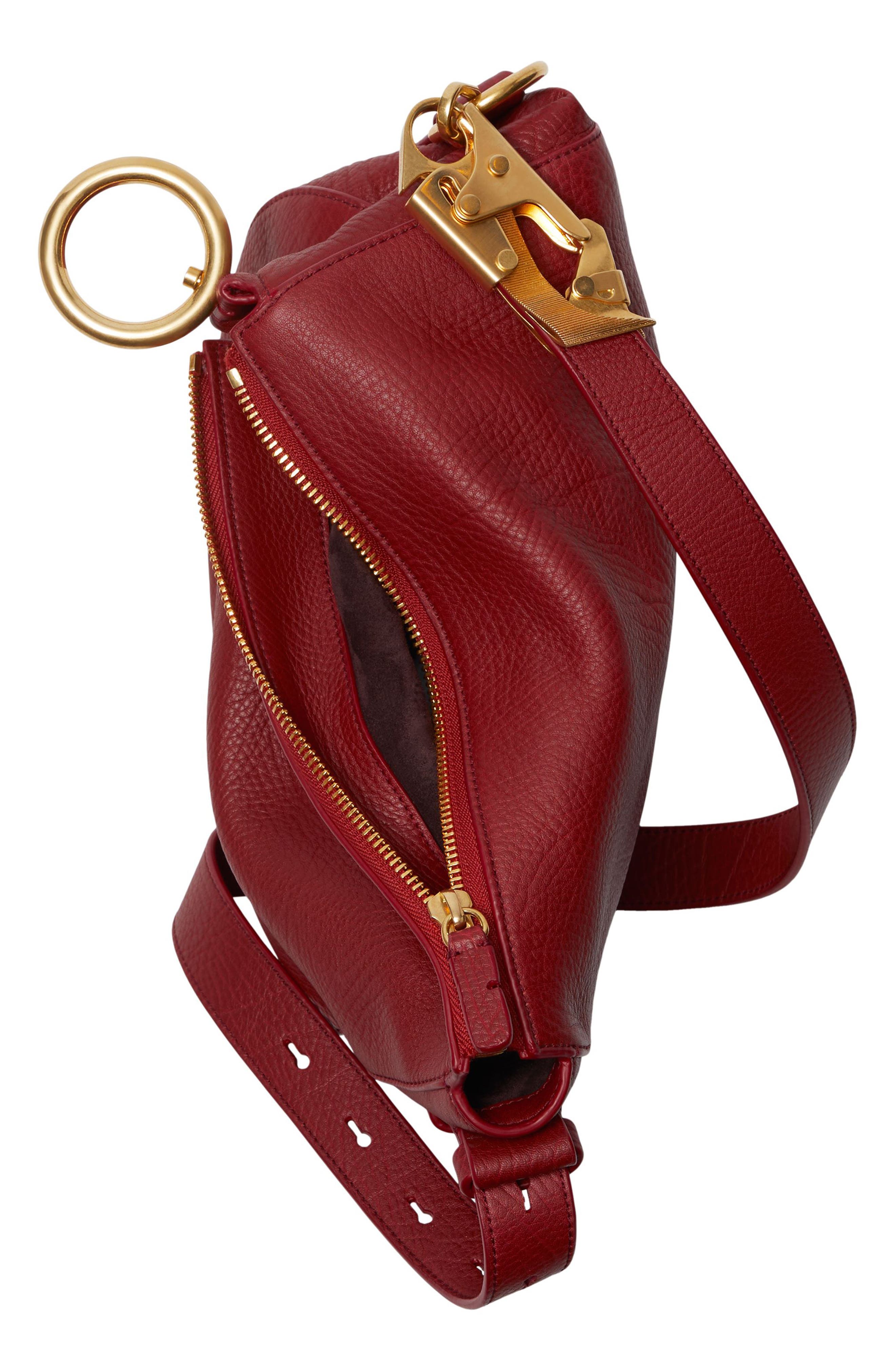 Burberry Small Knight Asymmetric Leather Shoulder Bag, Alternate, color, 