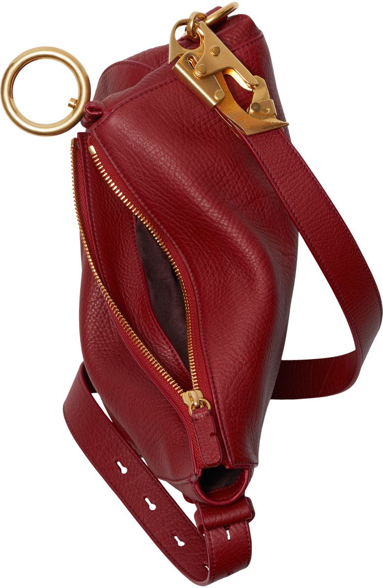 Burberry Small Knight Asymmetric Leather Shoulder Bag, Alternate, color,