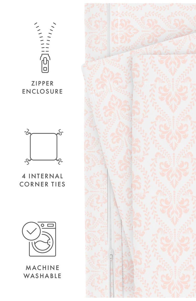 HOMESPUN IENJOY HOME Premium Ultra Soft Classic in Pink Pattern 3-Piece Duvet Cover Set, Alternate, color, Pink