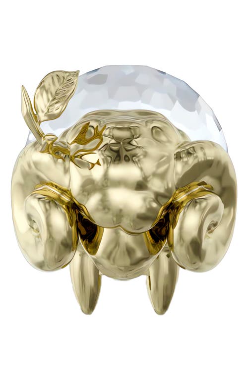 Swarovski Zodiac Aries Crystal Figurine In Gold Tone-aries