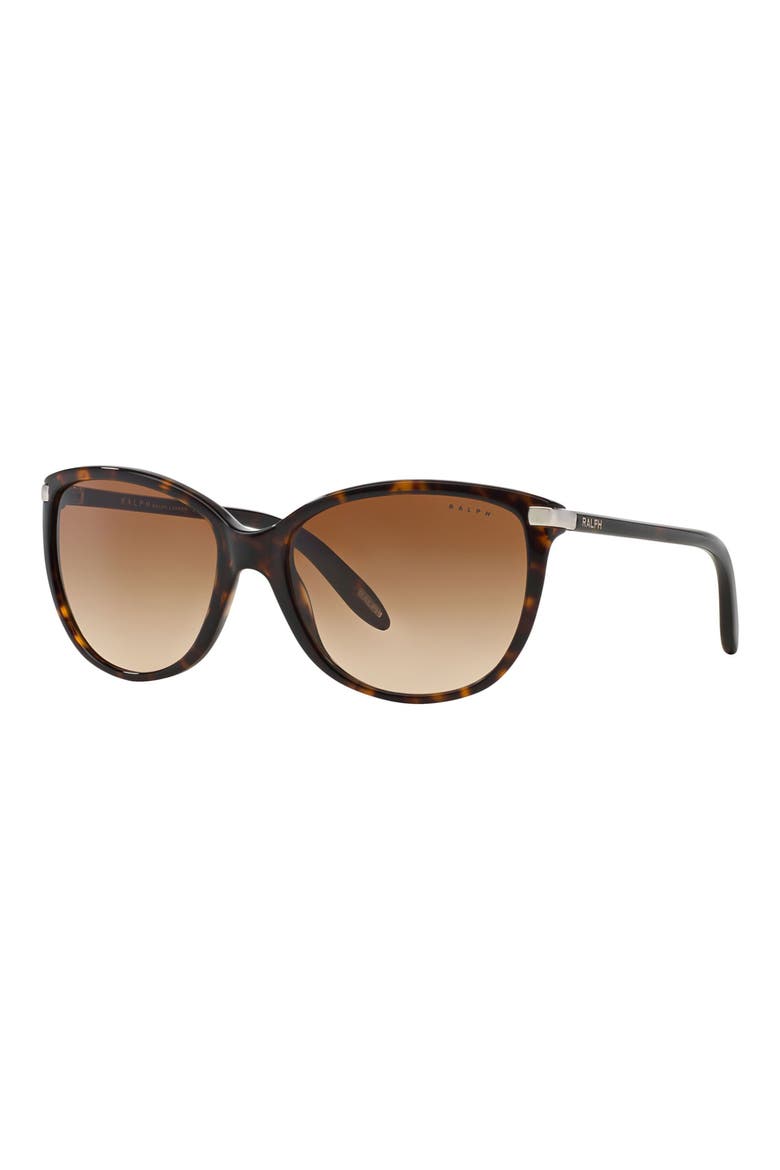 57mm Cat Eye Sunglasses, Alternate, color, DARK TORTOISE