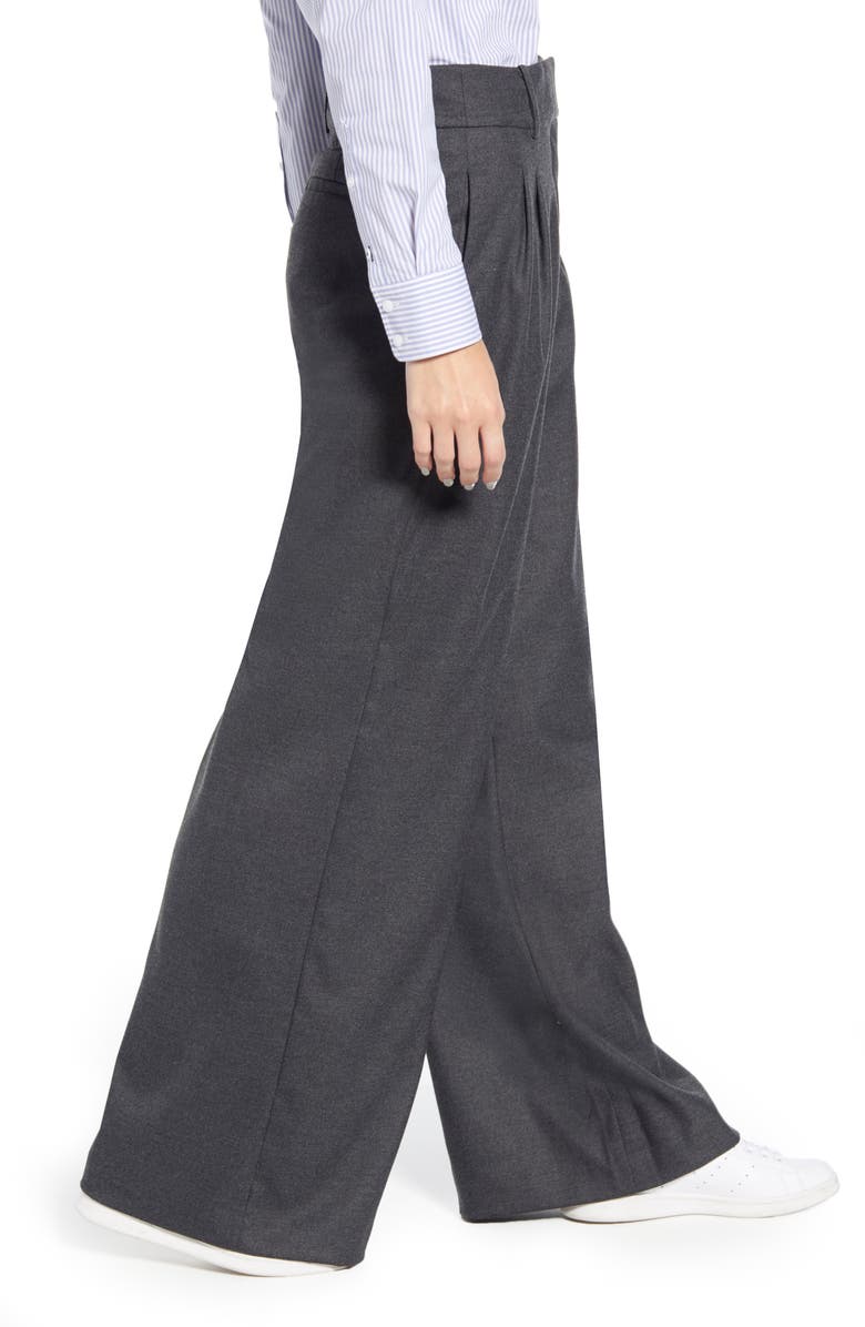 Tommy Hilfiger Flannel Wide Leg Trousers, Alternate, color, 