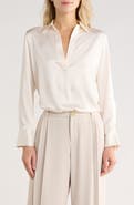 Vince Long Sleeve Satin Top
