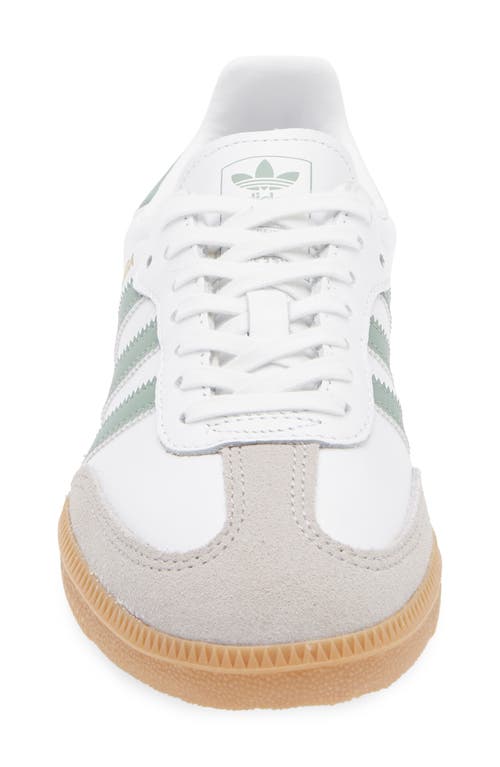 Adidas Originals Adidas Kids' Samba Sneaker In White/silver Green/gum