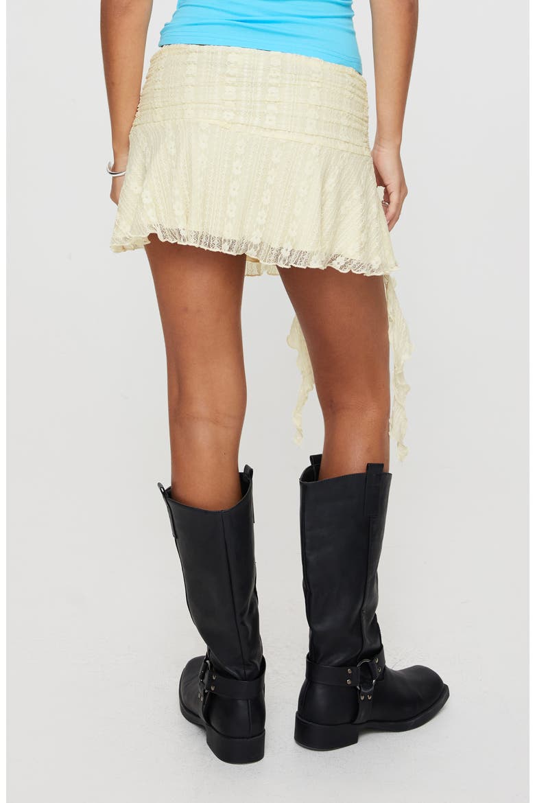 Maidie Asymmetric Ruffle Miniskirt, Alternate, color, LIGHT BEIGE