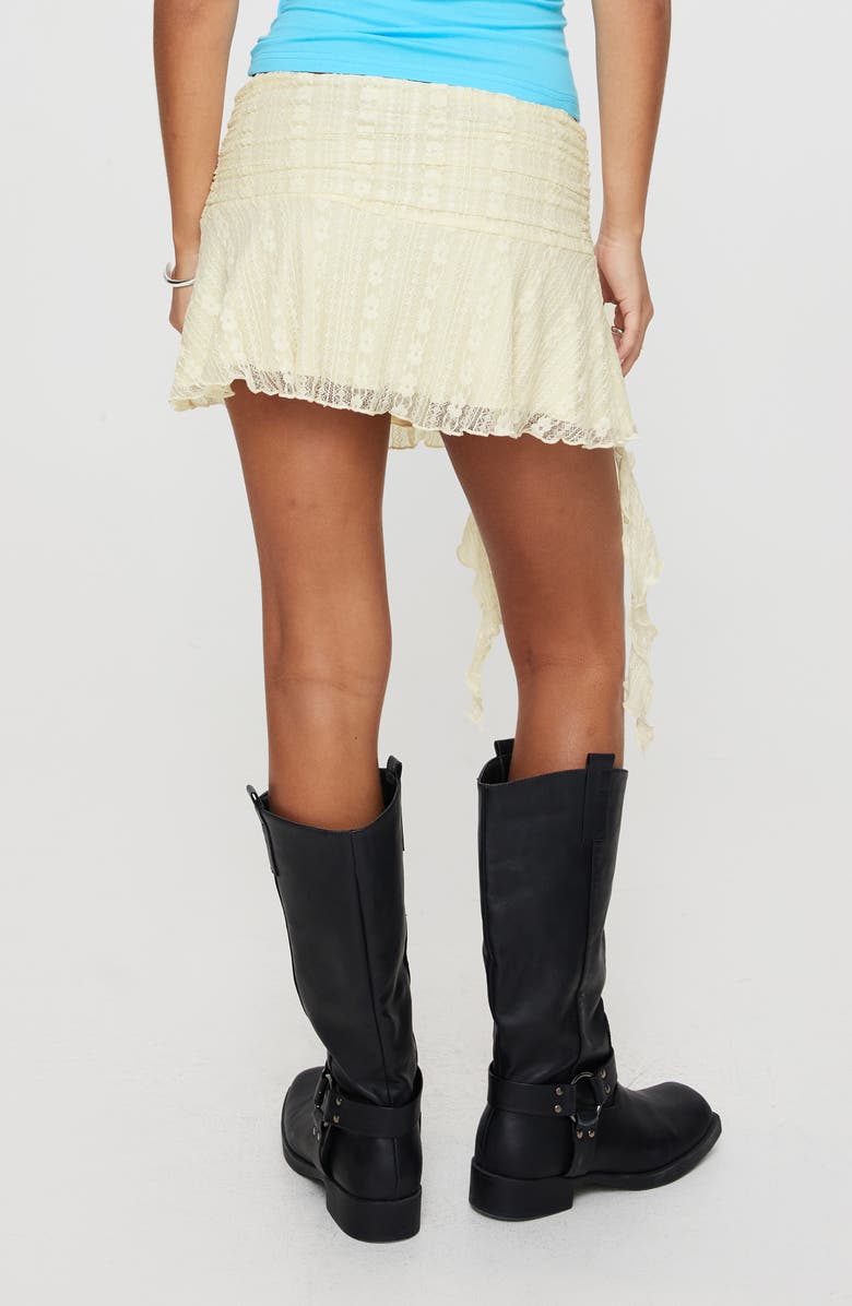 Princess Polly Maidie Asymmetric Ruffle Miniskirt, Alternate, color, Light Beige