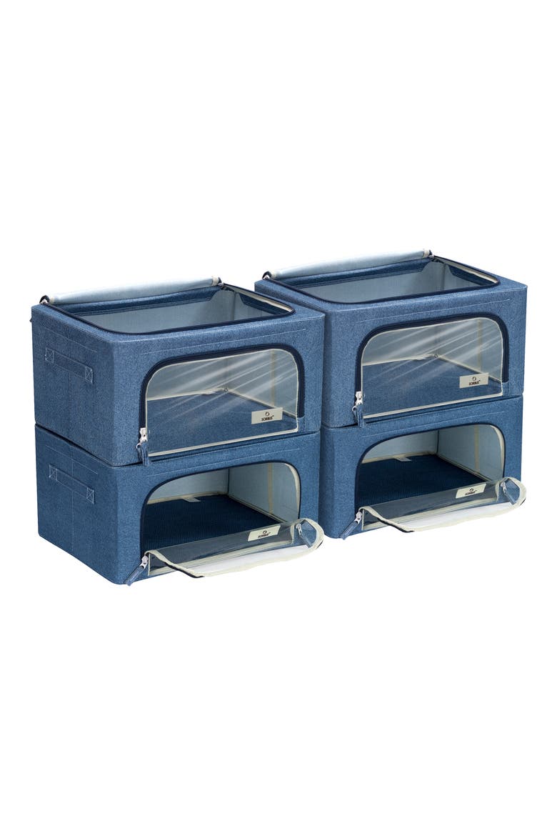 4-Pack Foldable Storage Boxes, Main, color, BLUE