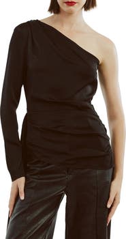 Bardot Elisabetta One-Shoulder Satin Top