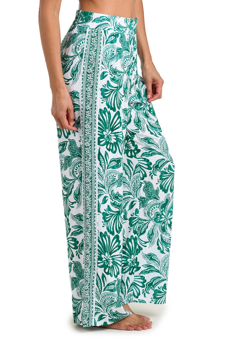 La Blanca Botanical Brocade Wide Leg Cover-Up Pants, Alternate, color, Jungle