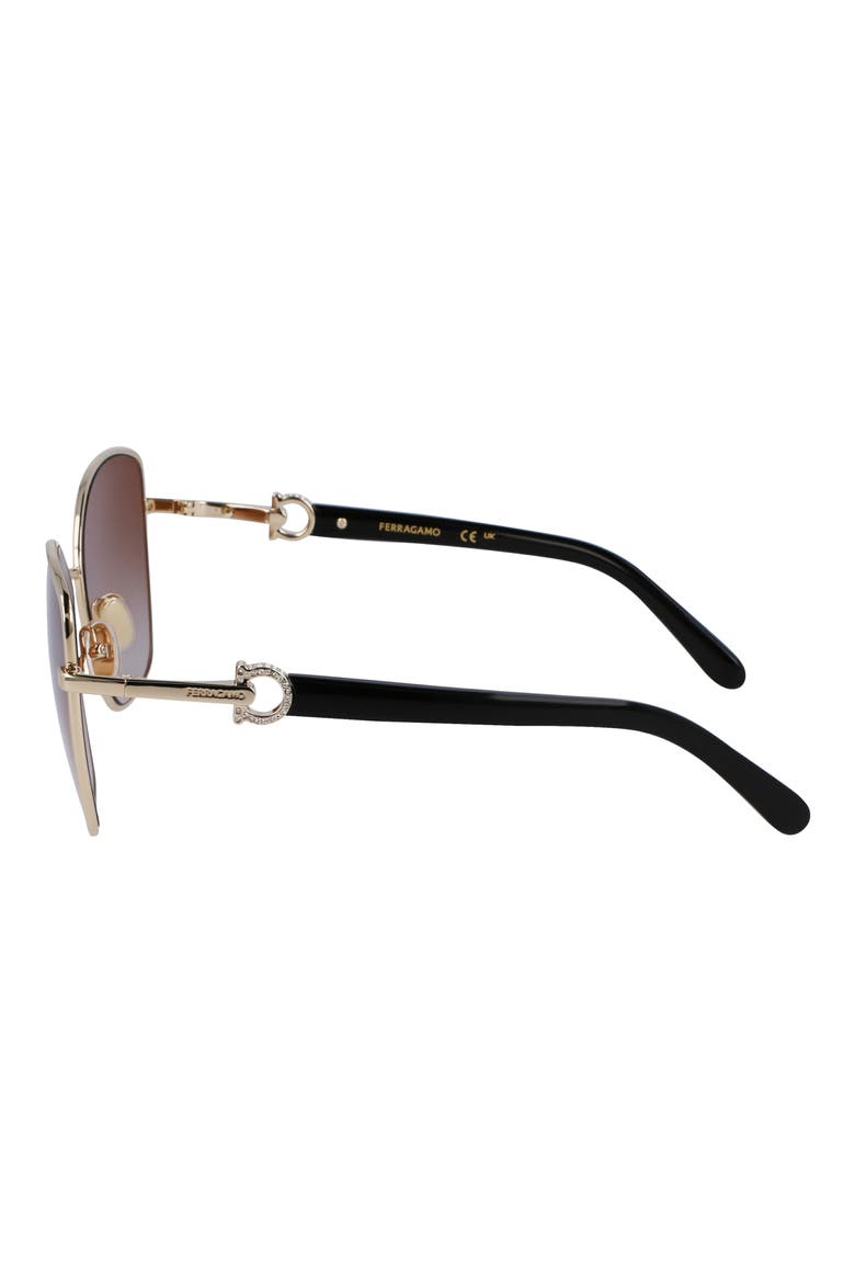 Gancini Tea Cup 60mm Gradient Butterfly Sunglasses, Alternate, color, GOLD/ BROWN GRADIENT