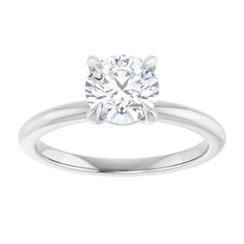 1 CT Lab-Grown Round Diamond Solitaire Ring in 14K Gold