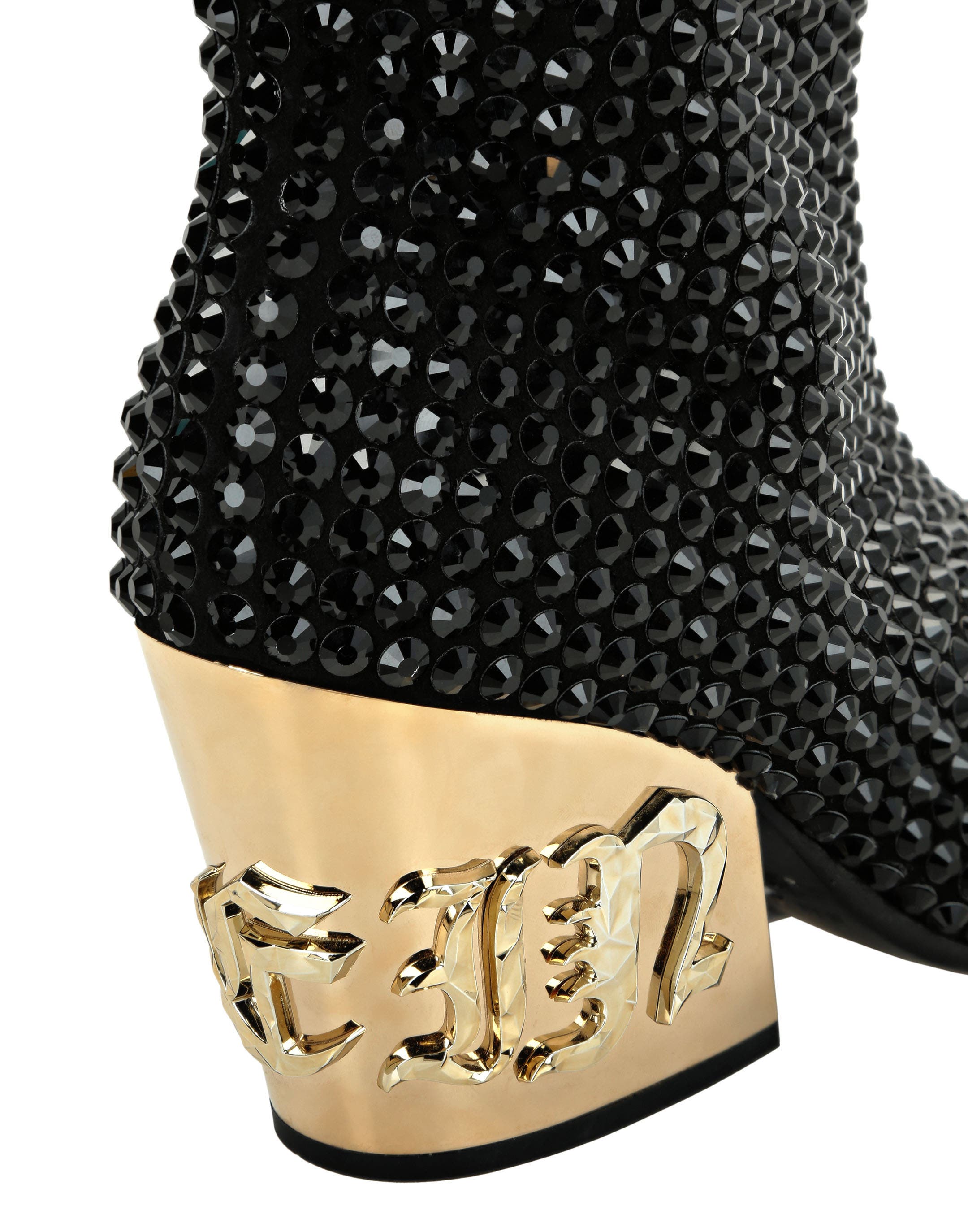 Cowboy Mid-Heel Boots  Gothic Plein With Crystals Women, Alternate, color, black