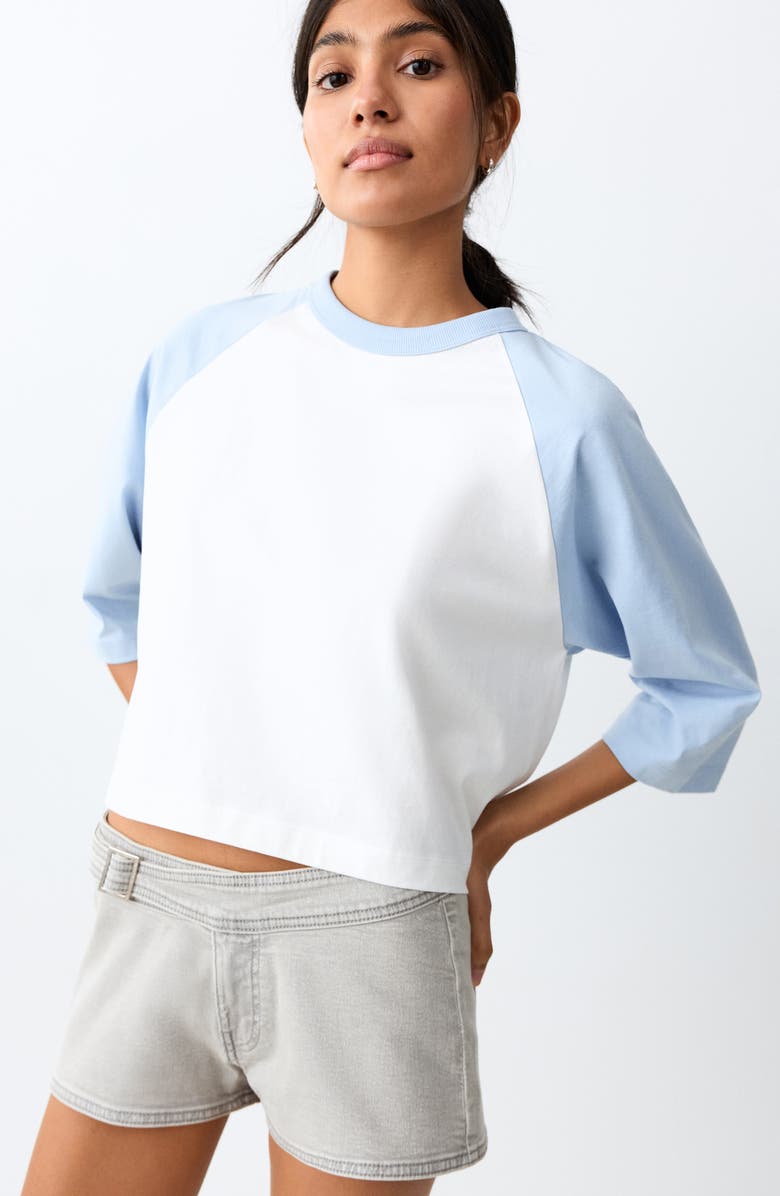 MANGO TEEN Belted Denim Minishorts, Alternate, color,