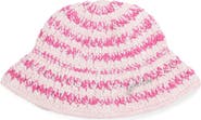 Ganni Cotton Mélange Crochet Bucket Hat