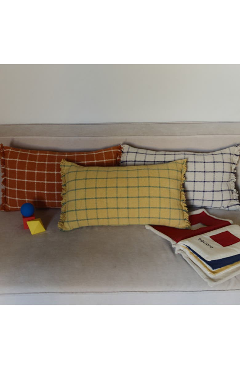 Lorena Canals Cushion Geo Block, Alternate, color, Navy Blue, Natural