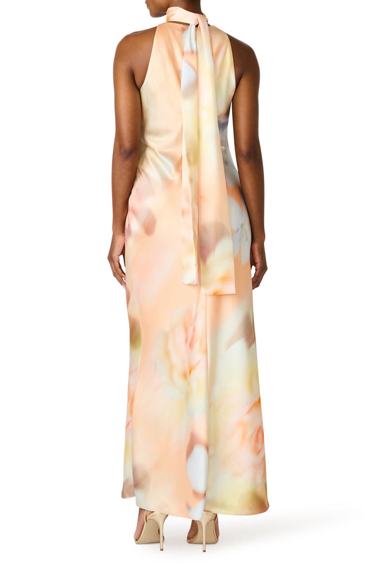 Jaidan Satin Scarf Maxi Dress, Alternate, color, CORAL HAZE