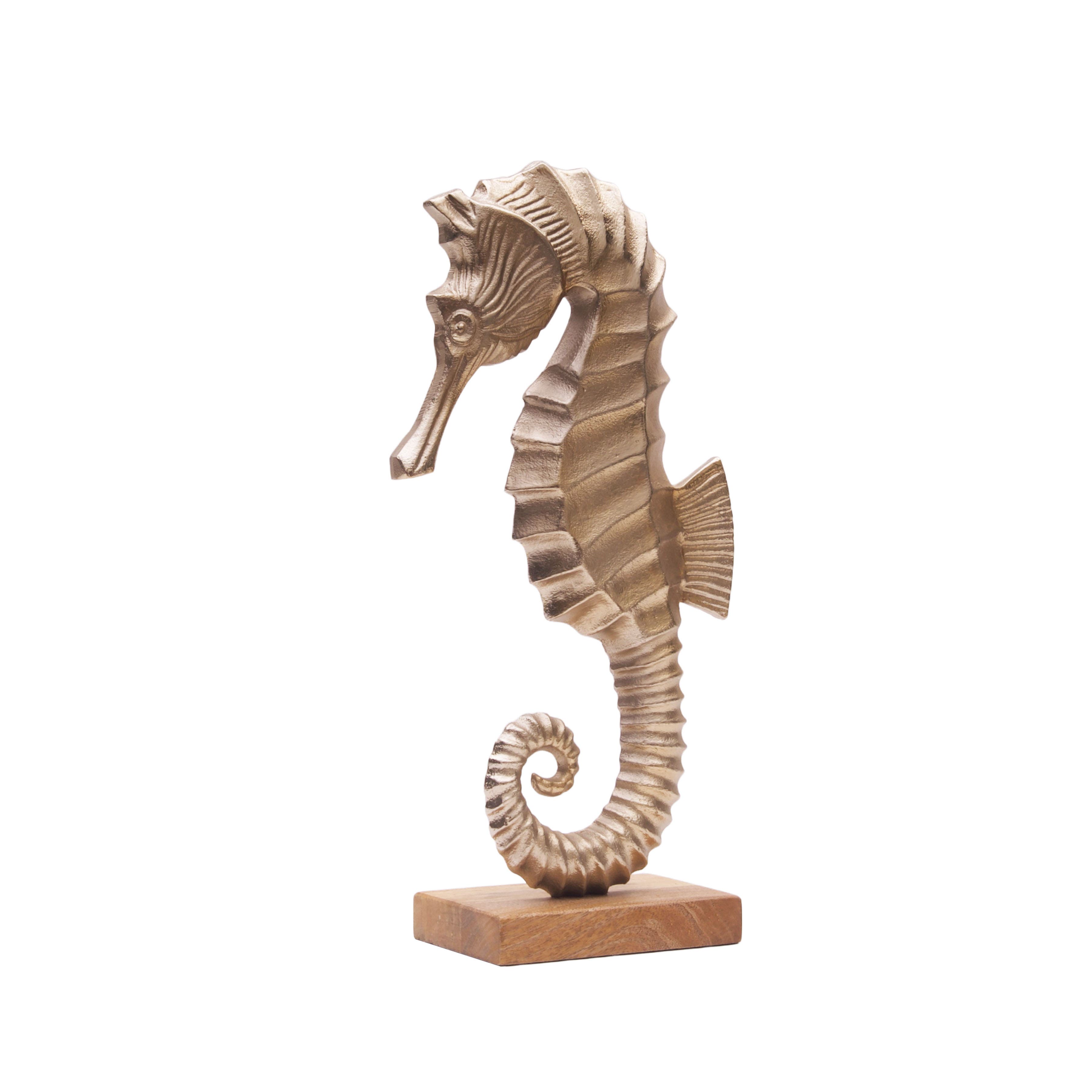 Gallerie Ii Metal Solid Sea Horse Decorative Figurine In Gold