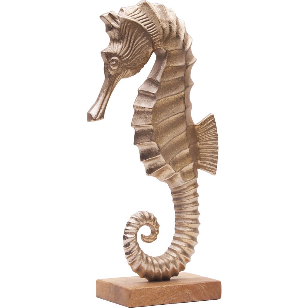 Gallerie Ii Metal Solid Sea Horse Decorative Figurine In Gold