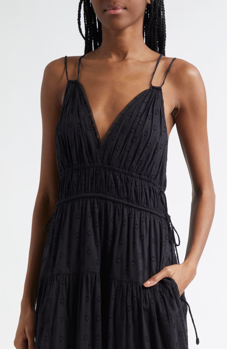 Freya Circle Jacquard Tiered Cotton Dress
