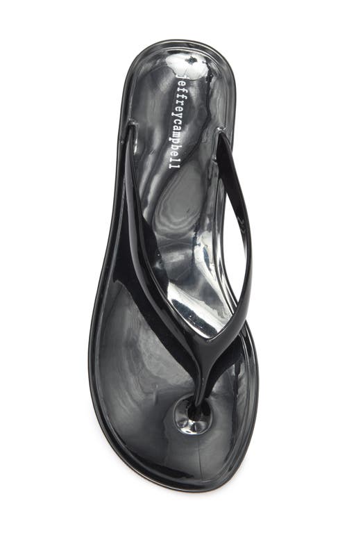 Jeffrey Campbell Beach Day Jelly Flip Flop In Black Shiny