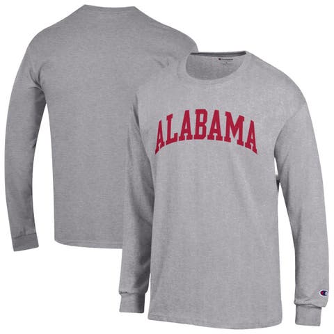 Men's Champion  Heather Gray Alabama Crimson Tide Basic Arch Long Sleeve T-Shirt