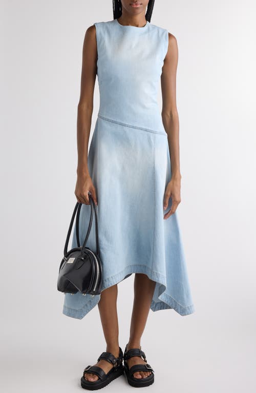 Acne Studios Asymmetric Faded Denim Dress In Light Blue