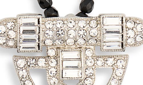 Kenneth Jay Lane Pavé Crystal & Tassel Drop Beaded Long Necklace