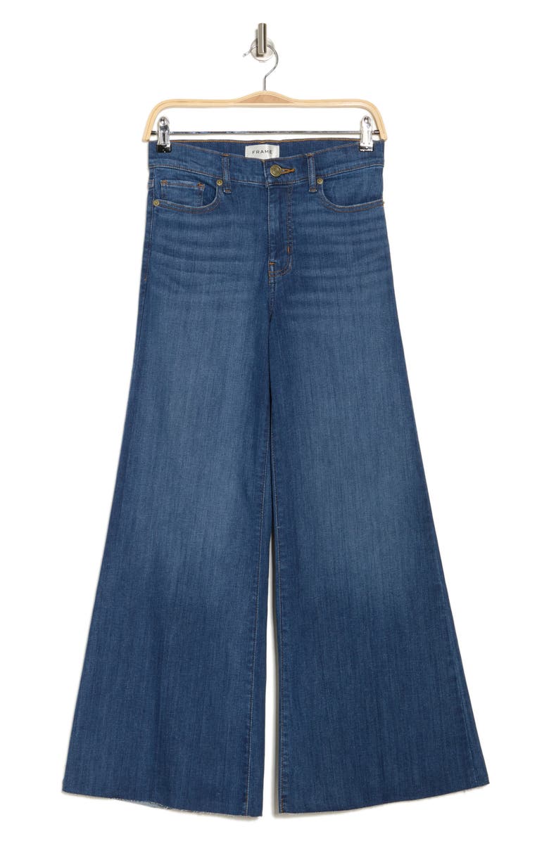 FRAME Palazzo Crop Cutoff Jeans, Alternate, color, Aspire Raw After