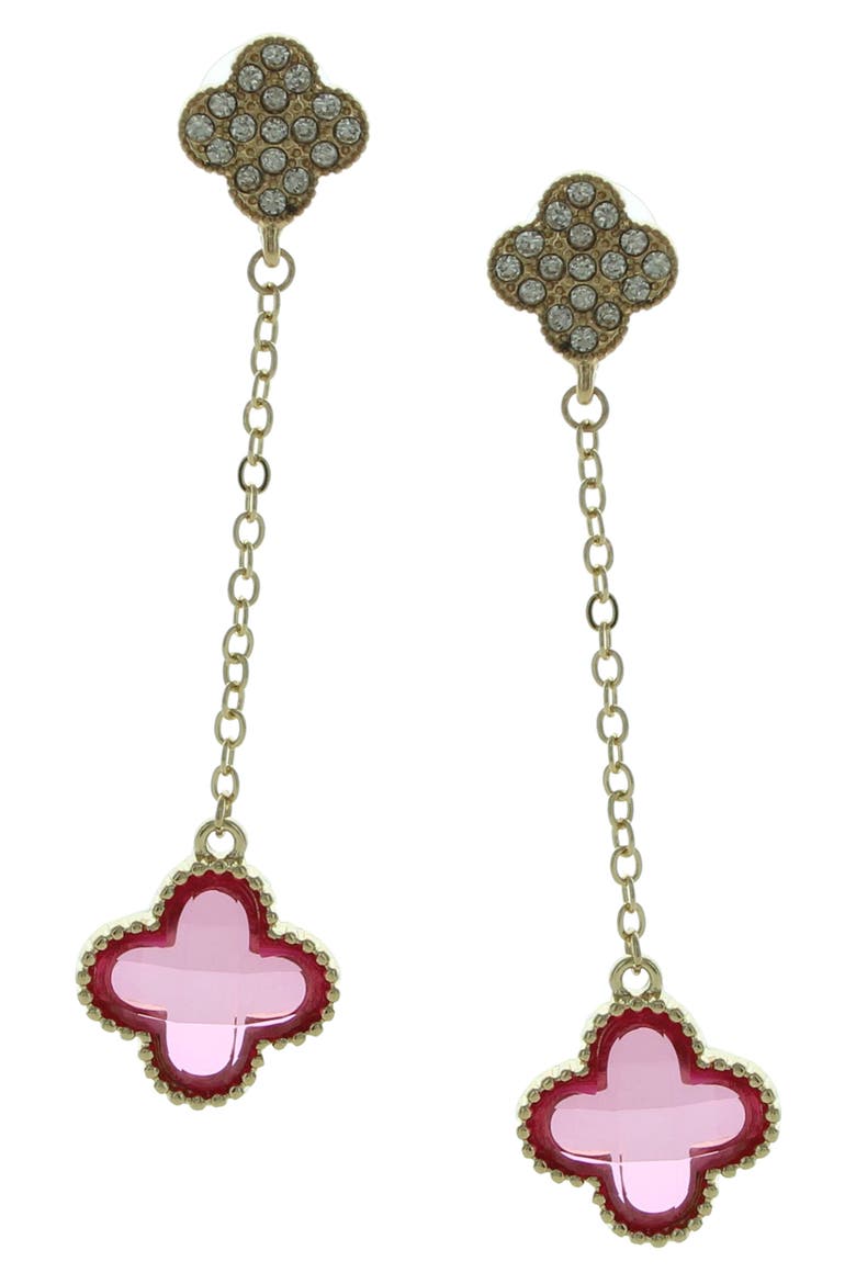 Taleen Drop Earrings, Main, color, GOLD / PINK