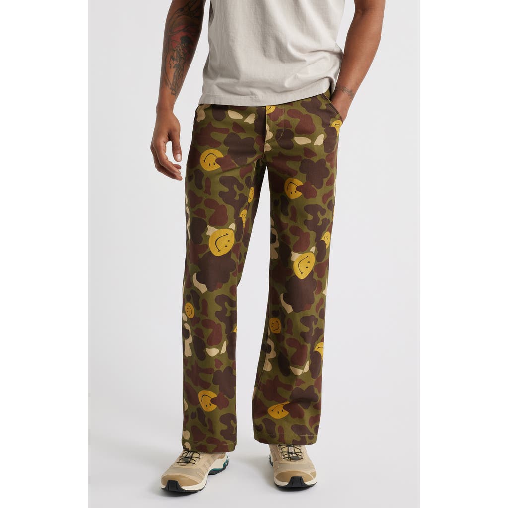 Market Smiley® In Hiding Camo Cotton Twill Workwear Pants In Multi