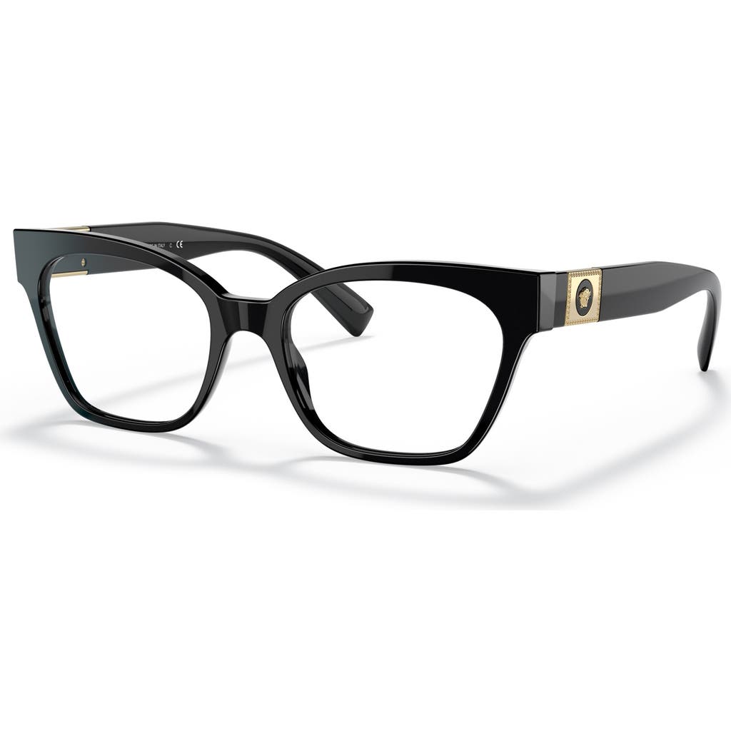 Versace 53mm Cat Eye Optical Glasses In Black