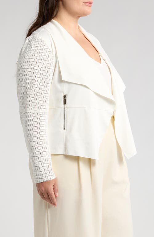 Bagatelle Mixed Media Moto Jacket In White