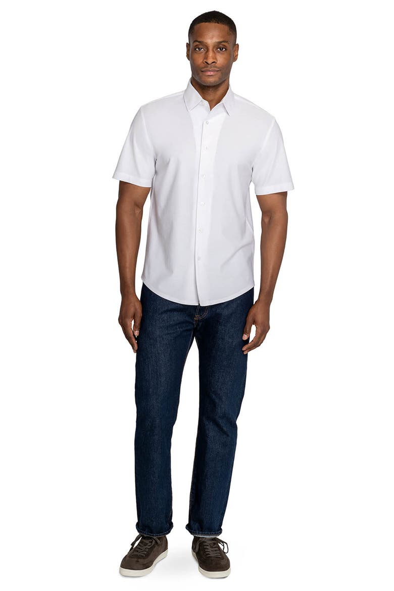 Solid Mapleton Luxe Cross Dyed Short Sleeve Shirt, Alternate, color, WHITE