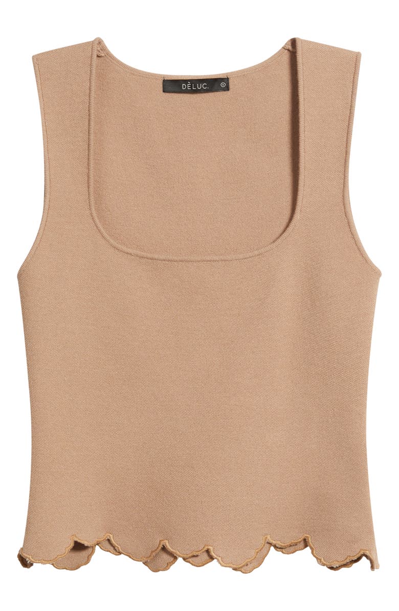 DELUC Ithaca Embroidered Scallop Hem Tank, Main, color, 