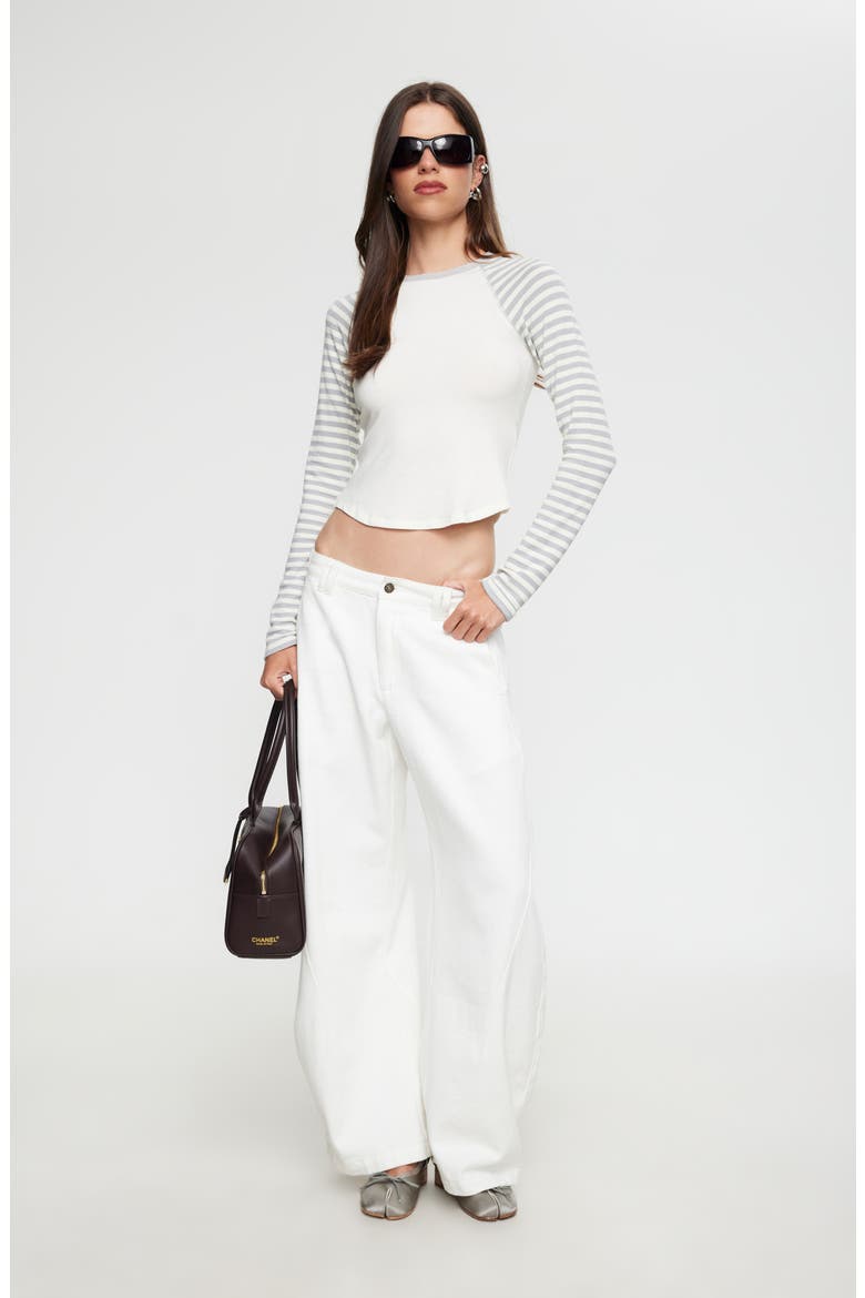 Bloom Striped Baseball T-Shirt, Alternate, color, VANILLA CLOUD STRIPE